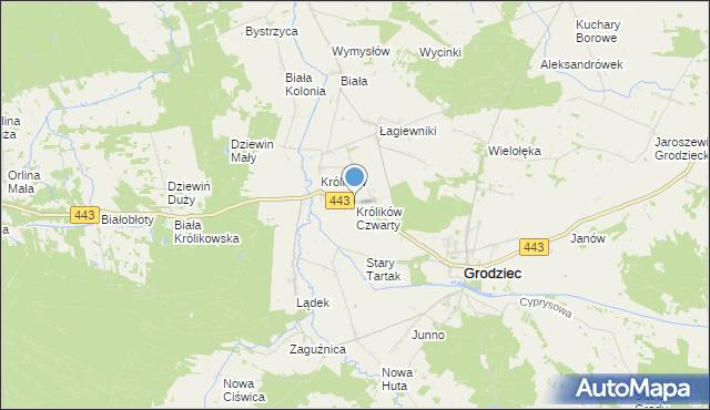 mapa Królików Czwarty, Królików Czwarty na mapie Targeo